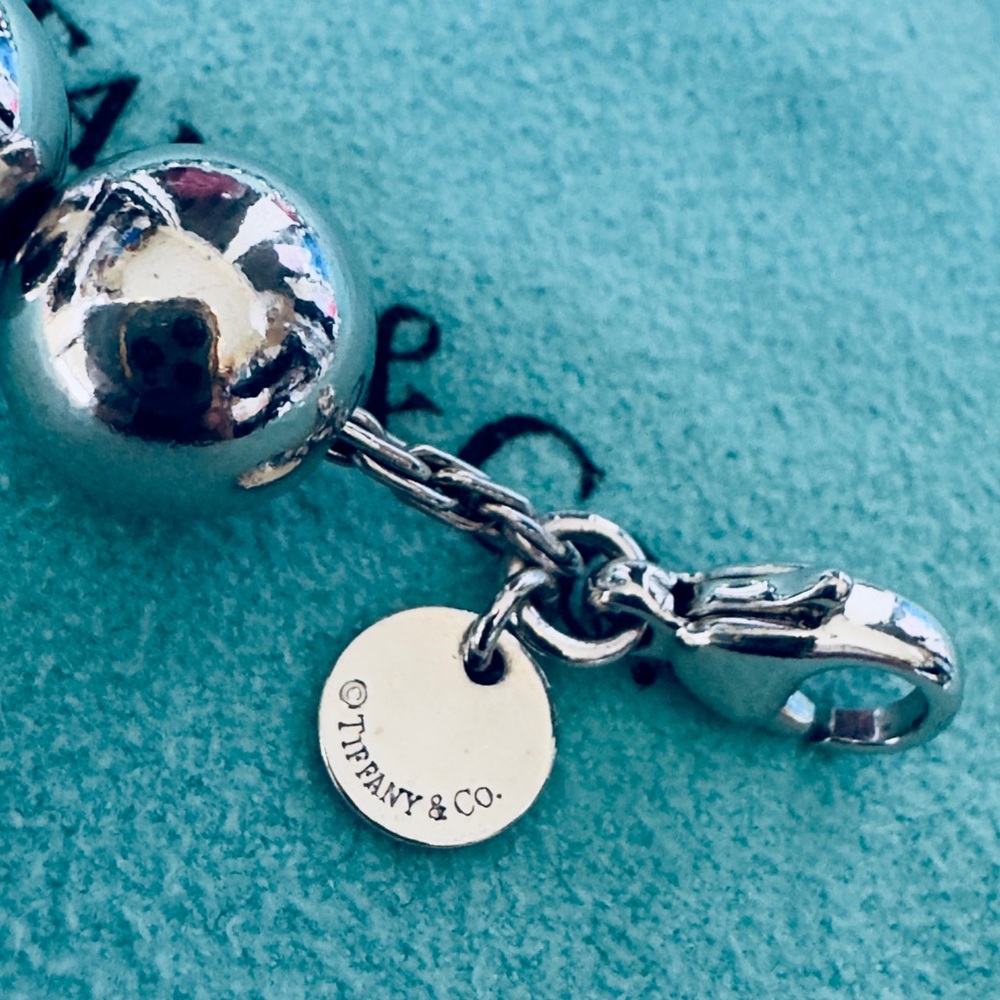 Tiffany & Co. Sterling Silver HardWear 9.5mm Bead Ball Bracelet 8.3 Inches - Picture 5 of 6